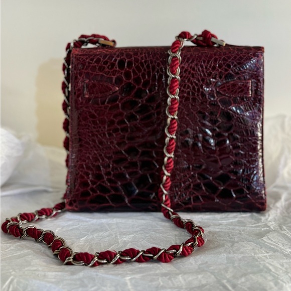 Vintage Susan of London Red Leather Women's Shoulder Bag - Picture 3 of 15